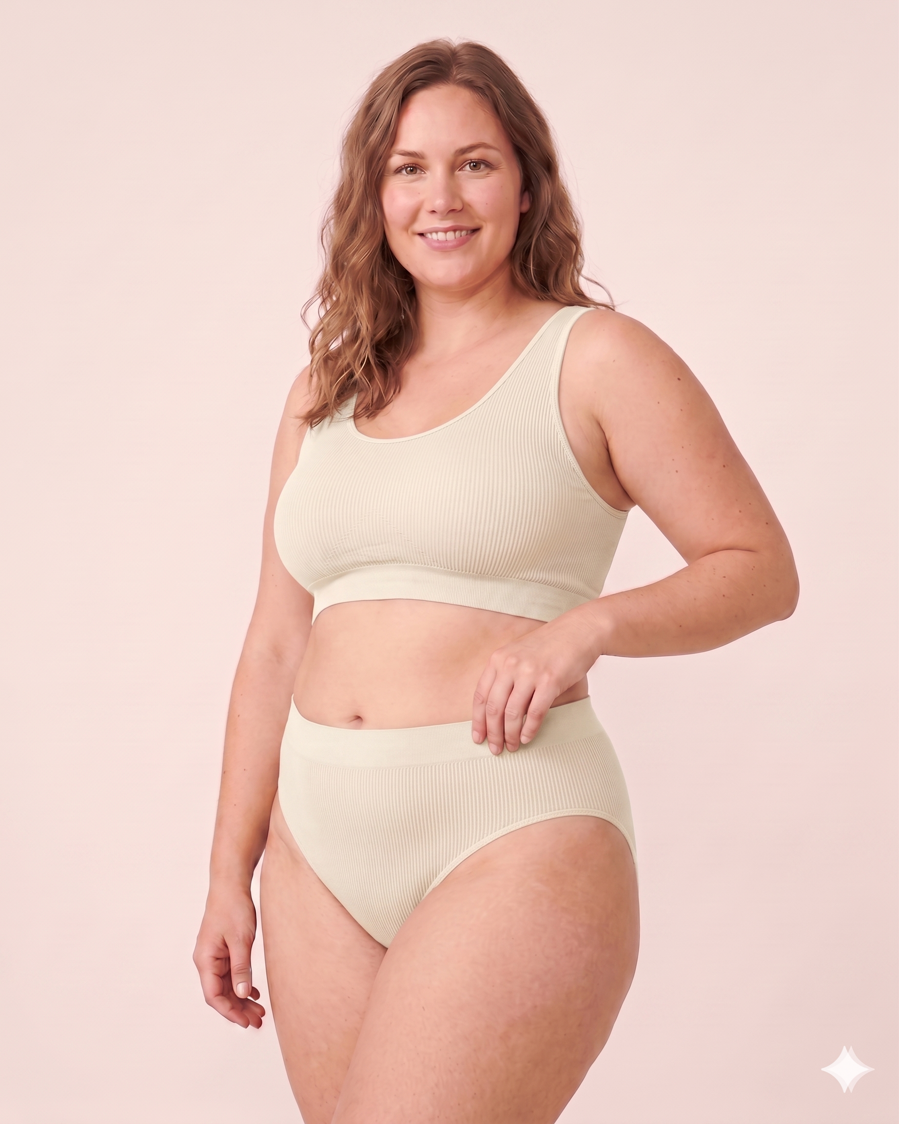 Damen Seamless Slip mit Hohem Bund – Gerippte Unterwäsche