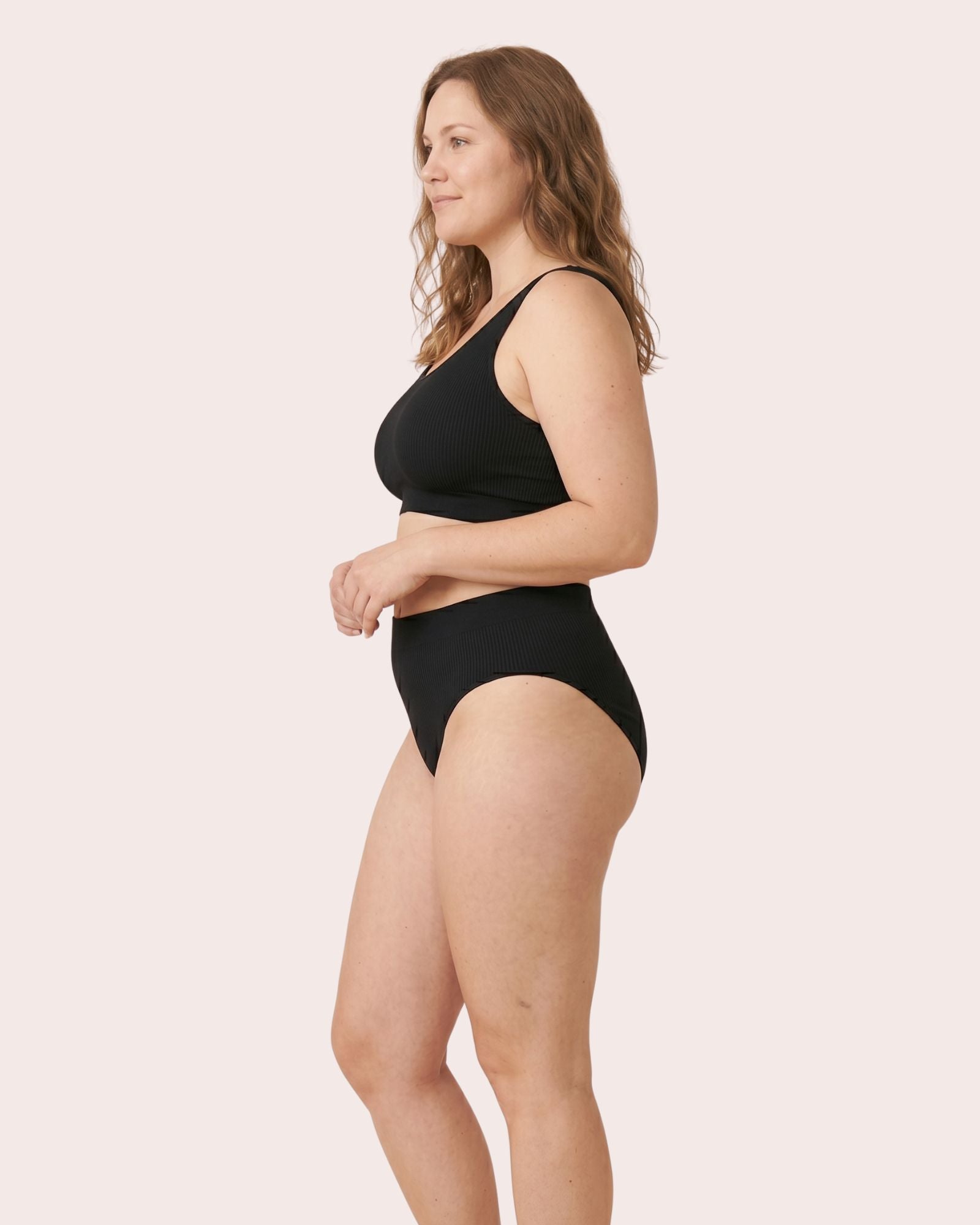 Damen Seamless Slip mit Hohem Bund – Gerippte Unterwäsche