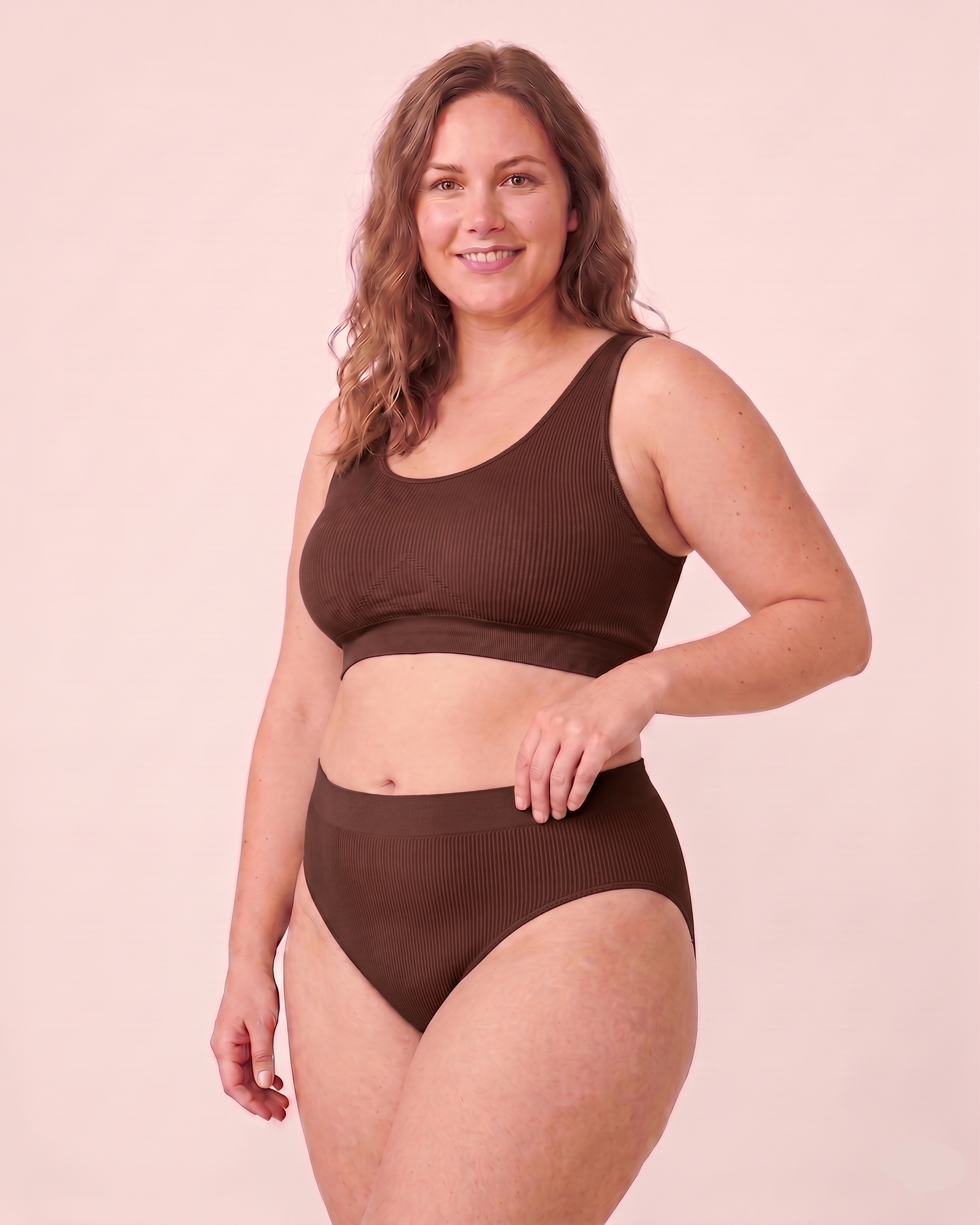 Damen Seamless Slip mit Hohem Bund – Gerippte Unterwäsche
