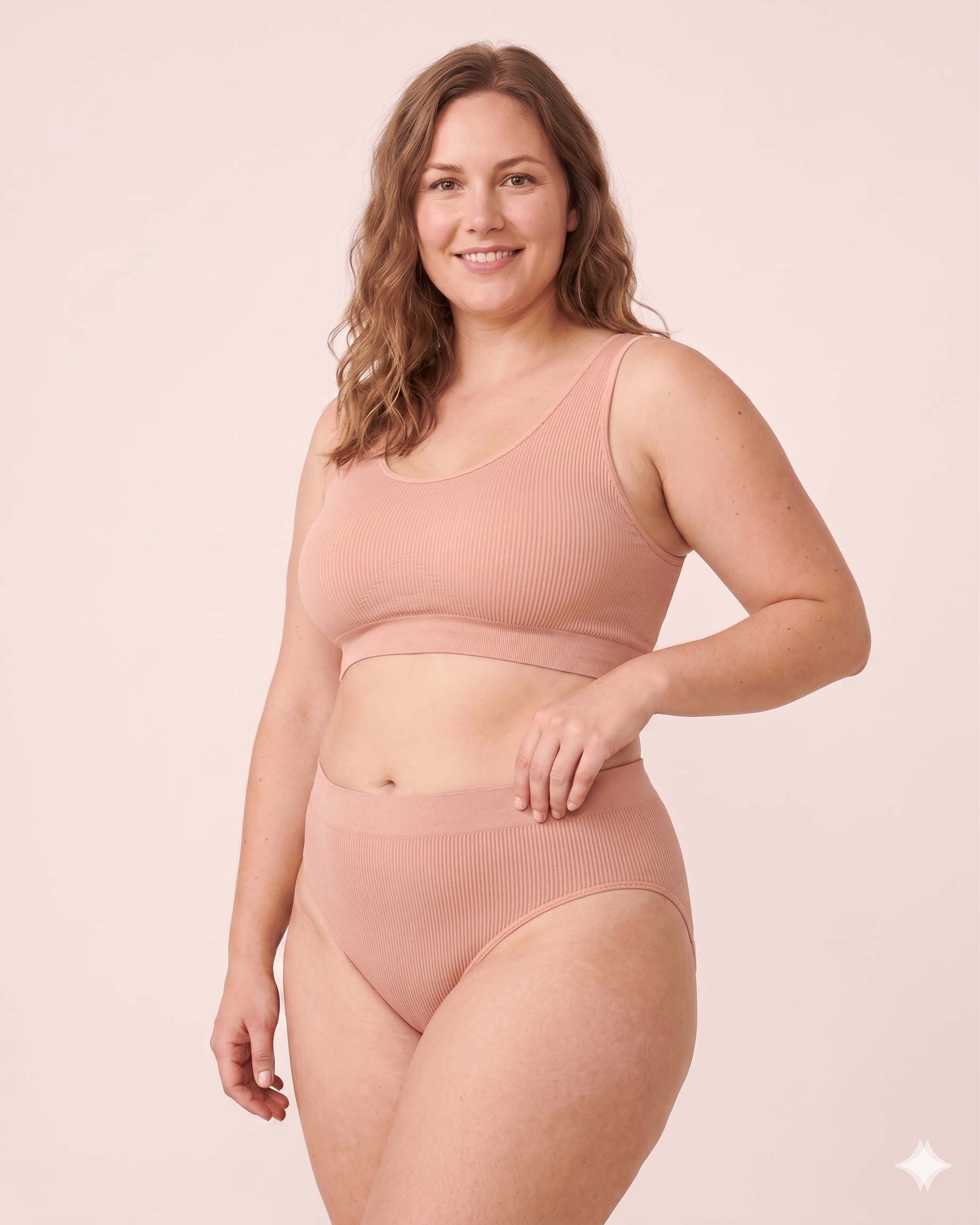 Damen Seamless Slip mit Hohem Bund – Gerippte Unterwäsche