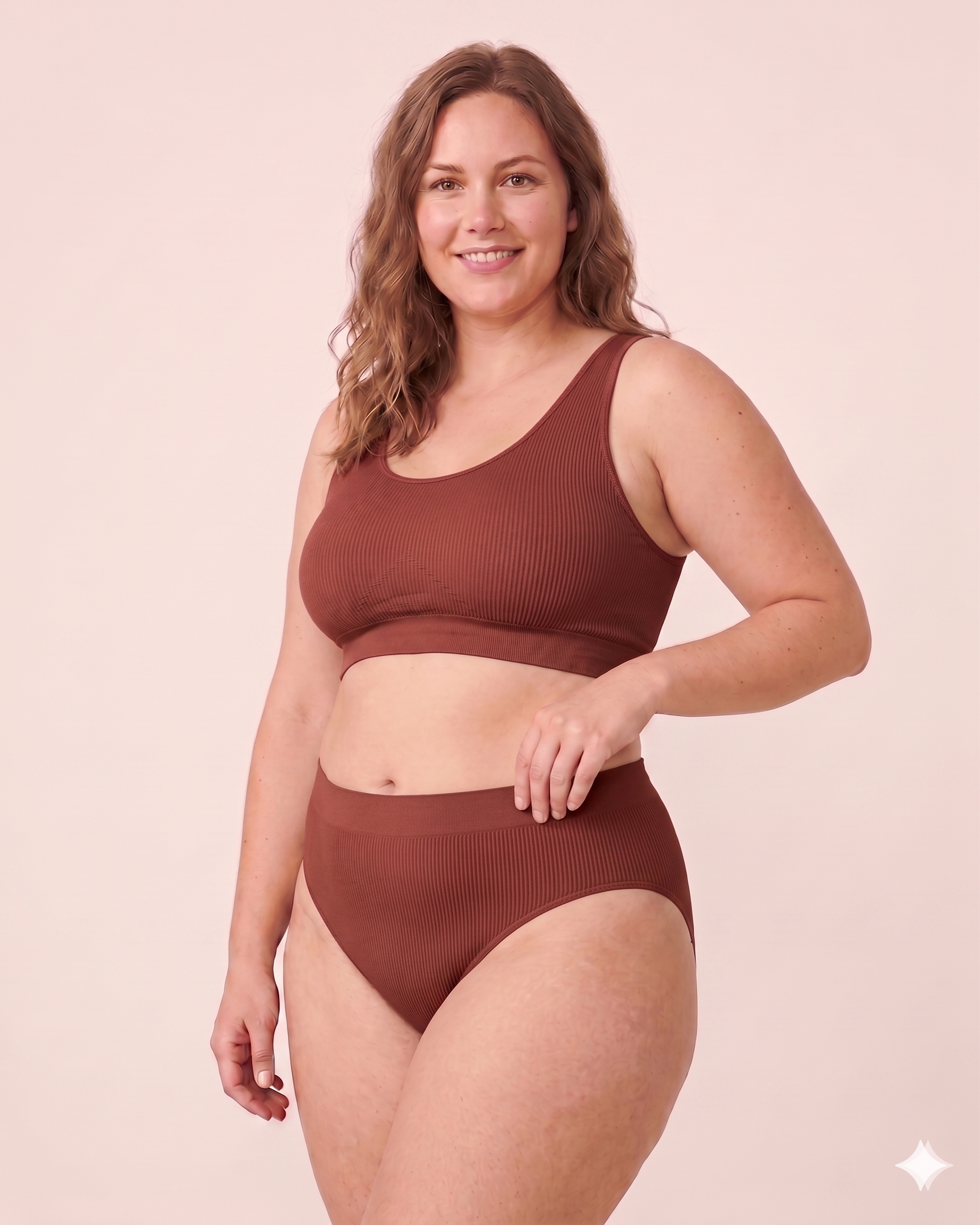 Damen Seamless Slip mit Hohem Bund – Gerippte Unterwäsche