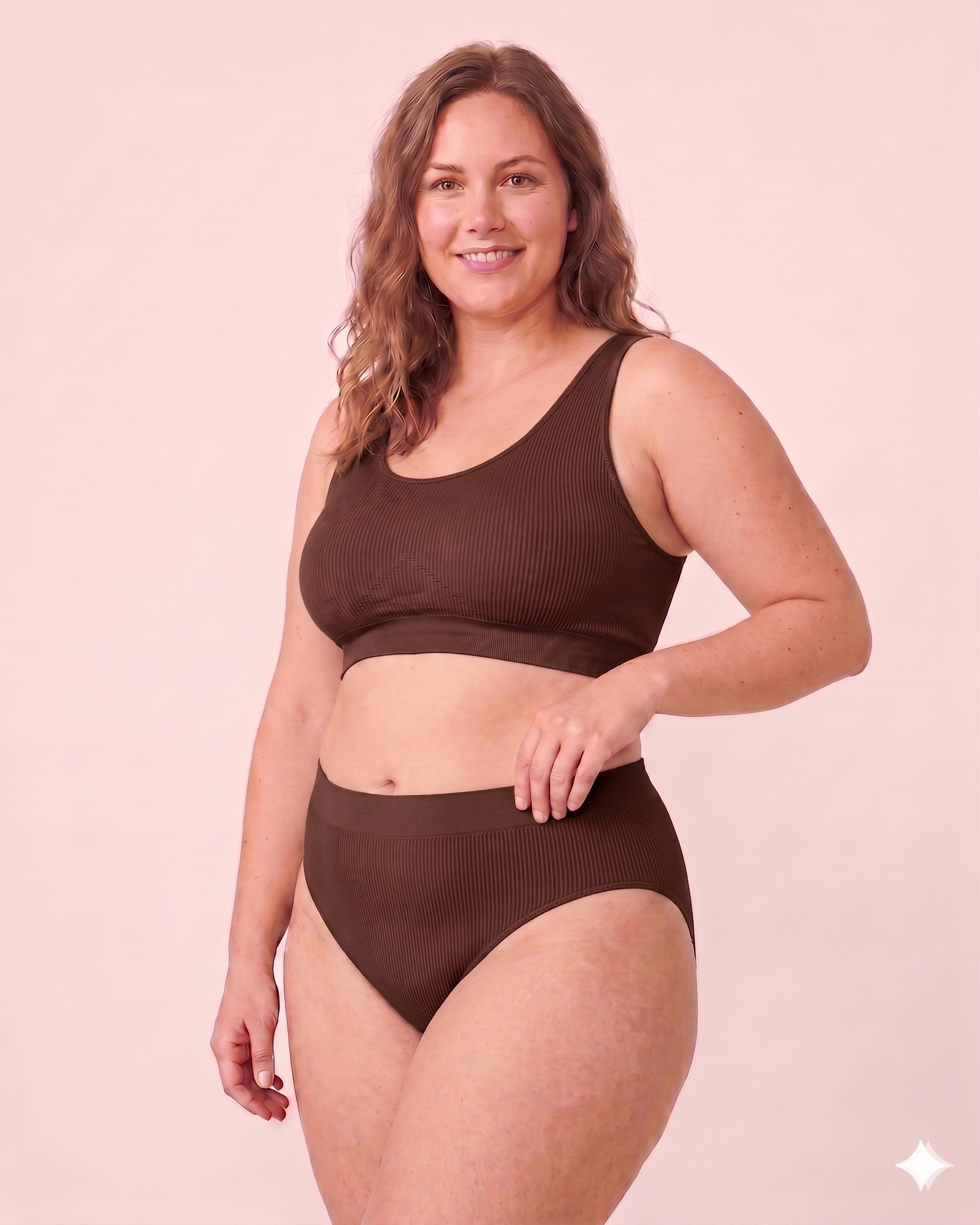 Damen Seamless Slip mit Hohem Bund – Gerippte Unterwäsche