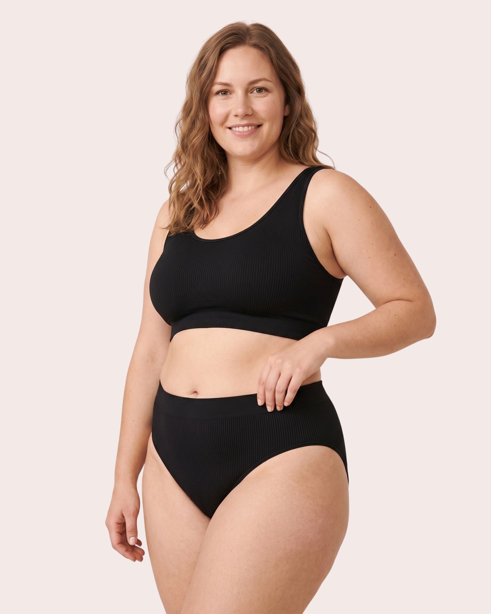 Damen Seamless Slip mit Hohem Bund – Gerippte Unterwäsche